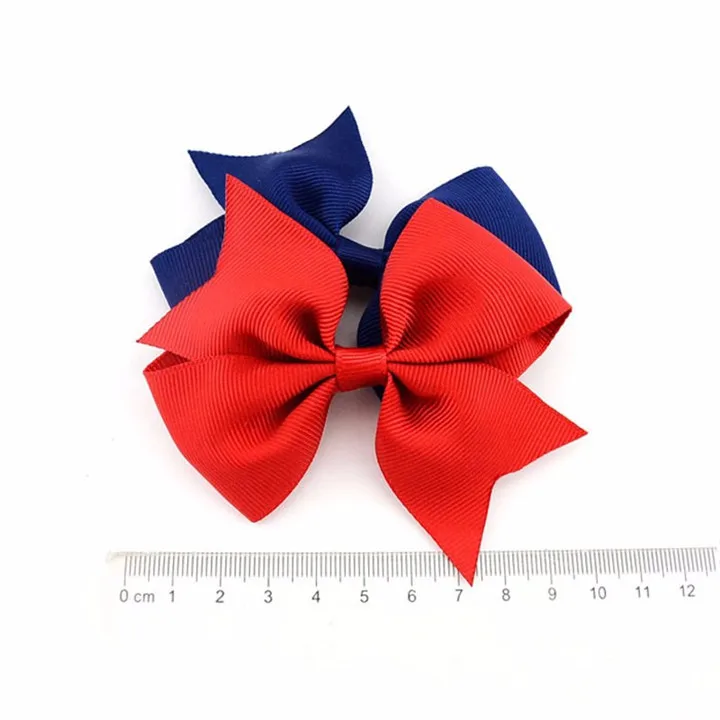 5 Cute Ribbon Bow Barettes Children Hair Clip Hairpins Baby Girl Ponytail Holder Elastic Hair Bands Rope Ties Kid Hair accessories