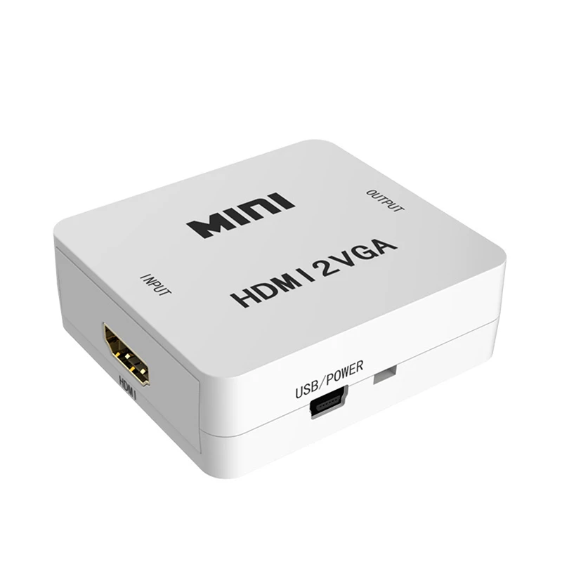 Trumsoon HDMI to VGA Converter with Audio 1080P HDMI2VGA Adapter Connector for PC Laptop HDTV Projector Monitor