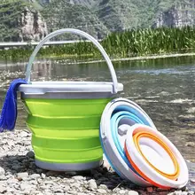 10л портативное складное ведро Складное Силиконовое ведро для мытья автомобиля рыболовное ведро для рыбалки Кемпинг Автомойка случайный цвет
