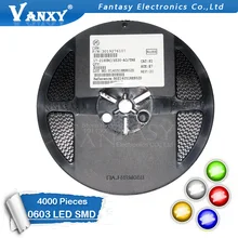 1 катушка 4000 шт. 0603 SMD светодиодный светильник желтый красный зеленый синий белый горячая распродажа