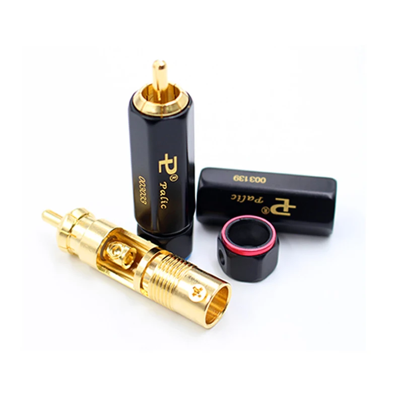 4pcs ATAUDIO Gold-plated HIFI RCA Plug Hi-end Self-locking A/V Connector For Diy Audio Cable
