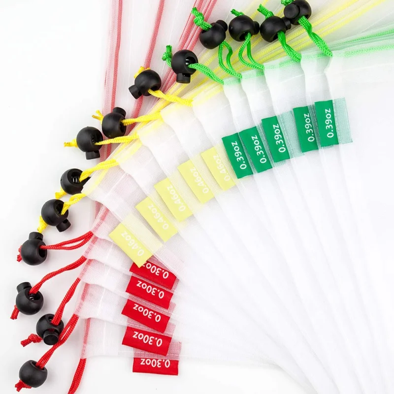 

15pcs Reusable Mesh Drawstring Bag Food Storage Washable Eco-Friendly Bag for Fruit Vegetable Polyester Reusable Food Bag