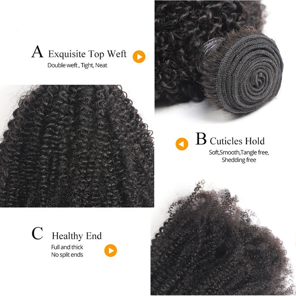  Mongolian Afro Kinky Curly Bundles 4B 4C Hair Extensions 8