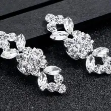 Стиль сверкающих белый цикроний, Кристалл Цветные шнурки для обуви украшения зажим, модельные туфли для невесты, аксессуары