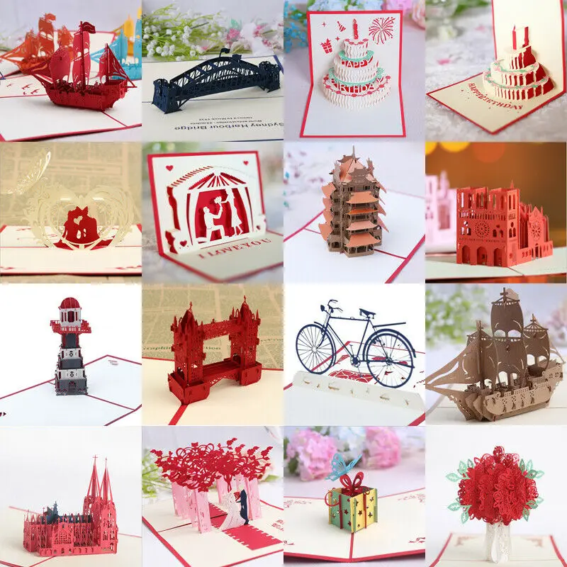 

Wedding Invitations Card 3D Pop Up Card Engagement Wedding Greeting Cards Keepsake Gift Cards 2019 New