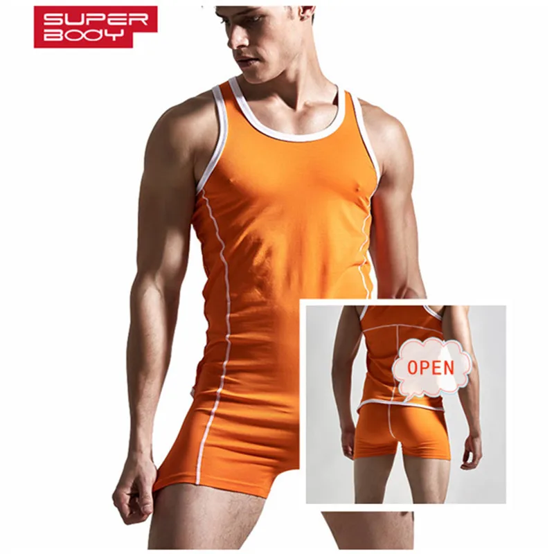 

New Hot Guys Sexy Bodysuits Men's Underwear Tank Tops Solid Cotton SUPERBODY T-shirt Bodybuilding SUP160613