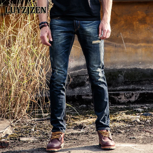 2017 Italian Style Fashion Solid Skinny Jeans Men Brand Designer