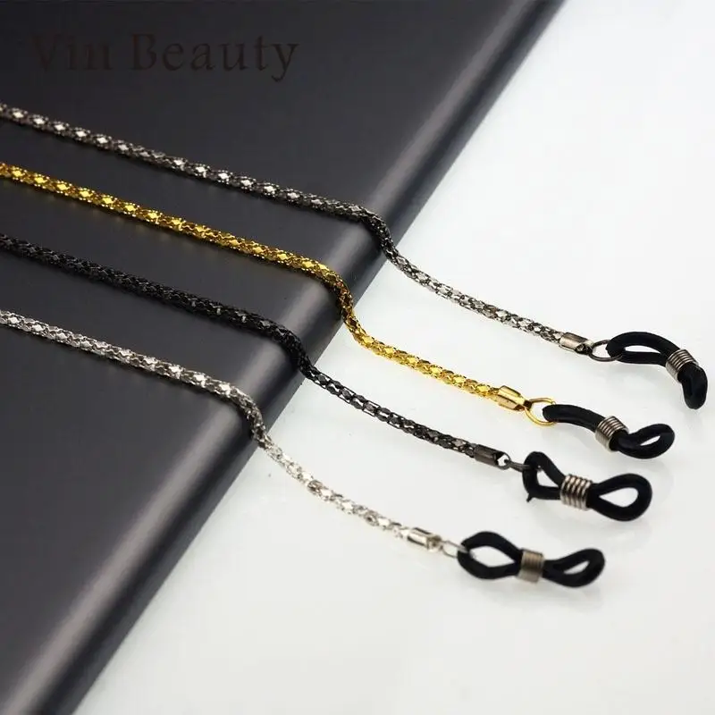 

2Pcs Colorful Glasses Chain Neck Cord Metal String Strap Spectacles Sunglasses eyeglass Cord End Glasses Holder eyewear lanyard