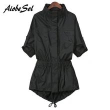 2015 Autumn Style Ladies Single Breasted Long Trench Slim Black Long Sleeve Pockets Women’s Outwear Trench Coat For Women Xxxxl