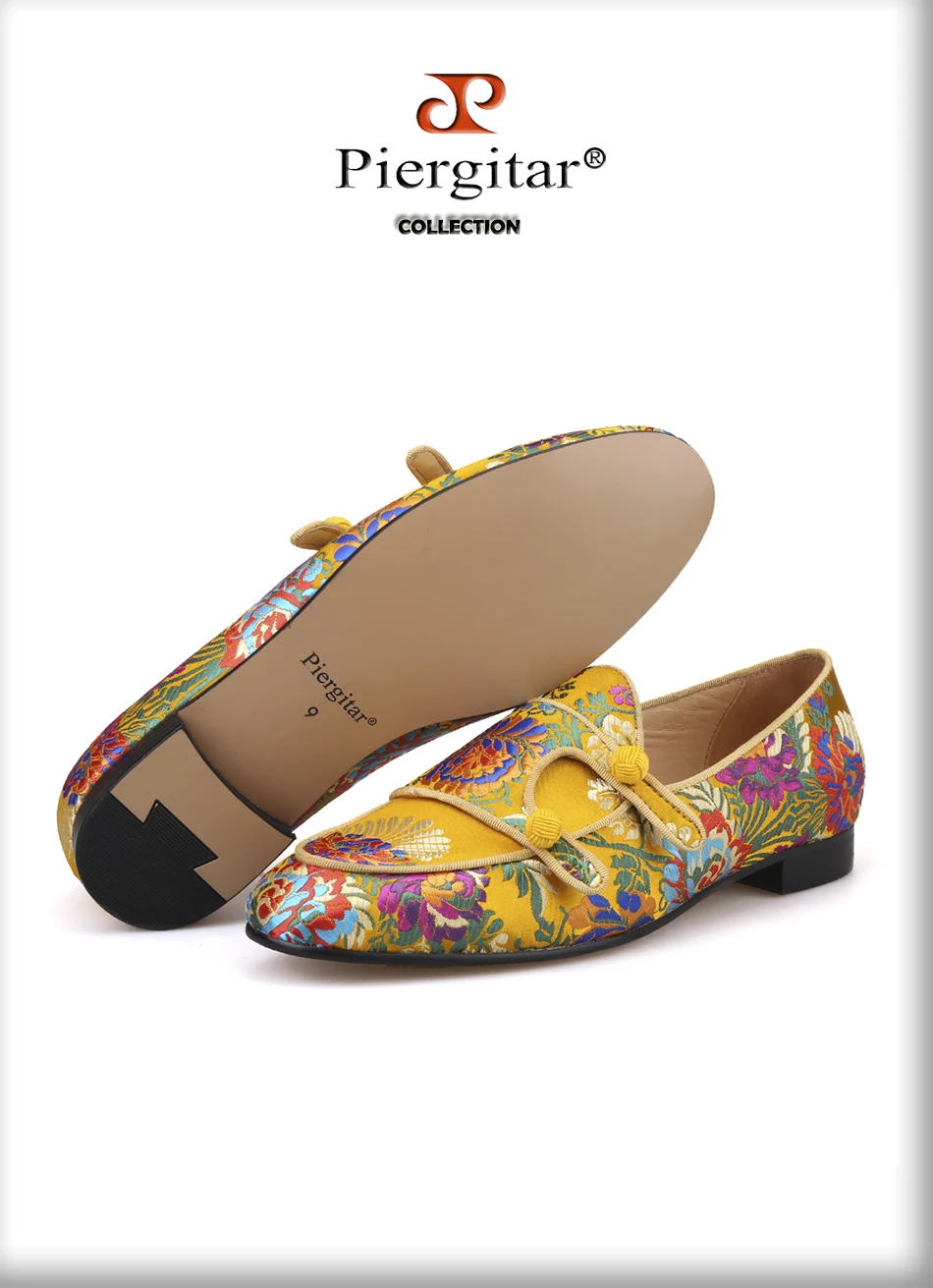 Pierigtar/Новое поступление; итальянский бренд; великолепный дизайн; роскошные шелковые туфли с цветами; мужские лоферы ручной работы; мужские свадебные туфли