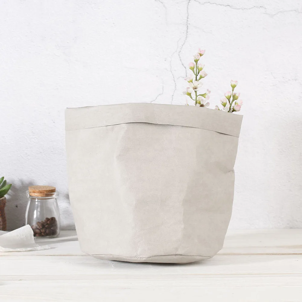 YOLALA Моющийся крафт-бумажный мешок, цветочные горшки для растений, многофункциональная сумка для хранения дома в скандинавском стиле, повторное использование