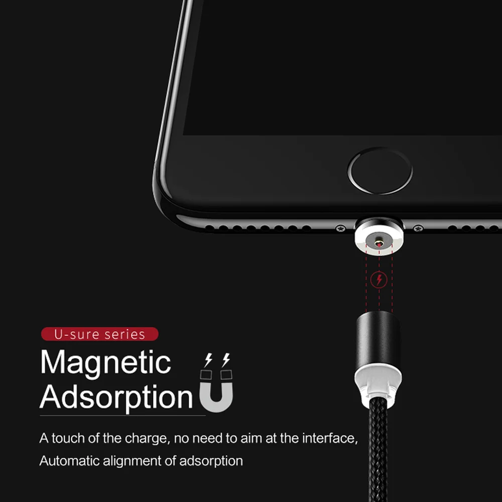 Магнитный USB C кабель для HUAWEI P30 XIAOMI IPONE зарядный usb type Micro адаптер зарядки данных