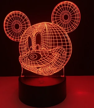 

3D Mickey Mouse Table Lamp Kid LED Night Light Colorful Atmosphere Decoration desk Lamp illusion Lamp Birthday Christmas Child