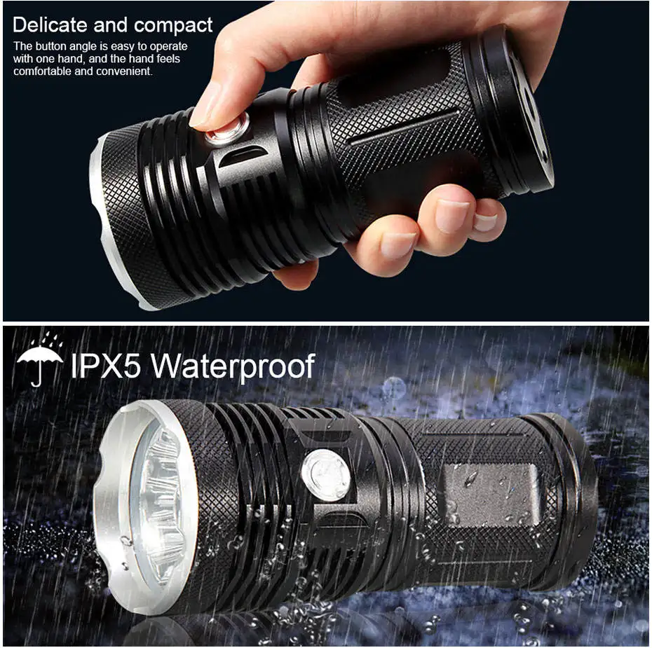 18 x XM T6 LED 4 Modes Flashlight Torch 4 x 18650 Hunting Lamp Lampe LED Camping Work light Linterna Lanterna Powerful A1