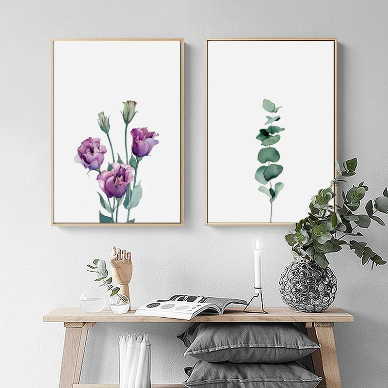 

Nordic Art Posters and Prints Flower Wall Art Canvas Painting Pictures For Living Room Fresh Leaf Artwork Bedroom Decor