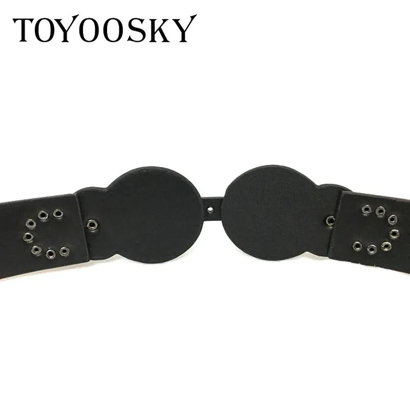 New Arrival Women wide belt Carved flower Double buckle belt adjust belt skinny belt for women girl Luxury Brand TOYOOSKY