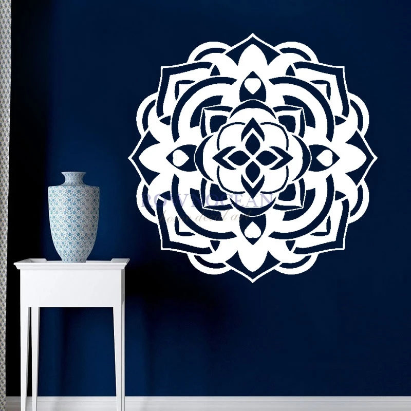Mandala Removable Wall Sticker Vinyl Mandala Flower Wall Decal Indian Pattern Yoga Om Sign Wall Sticker Religion Vinyl Art M607