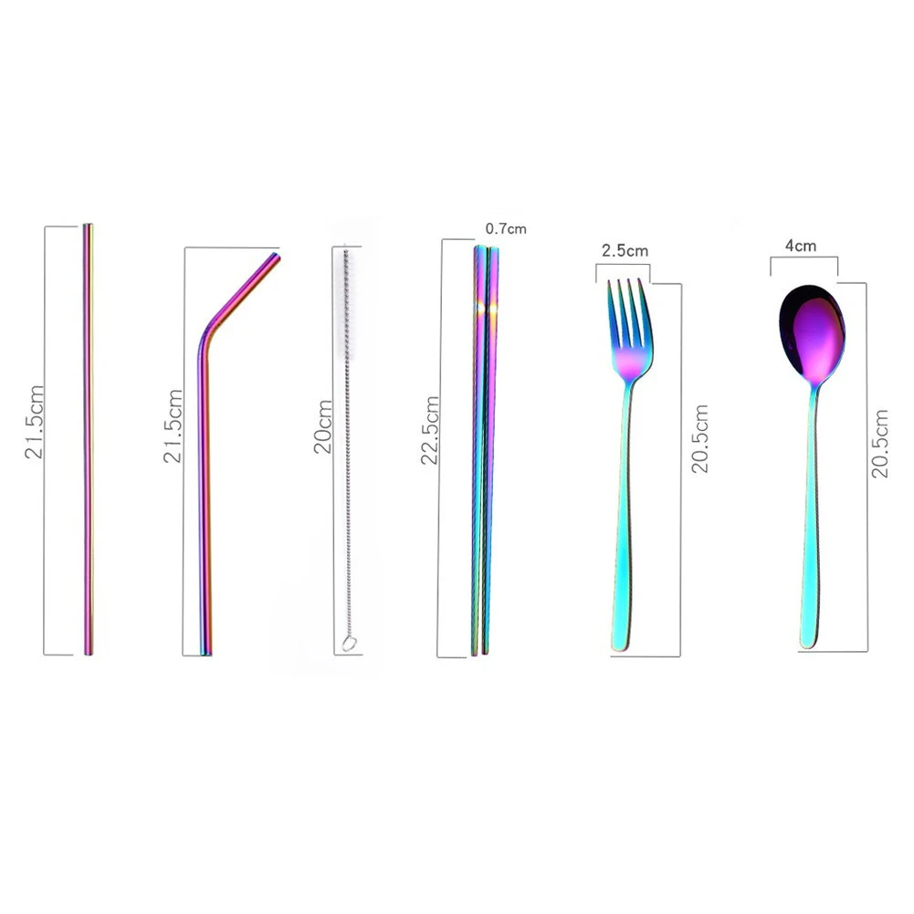 3/5 шт портативный перерабатываемый набор столовых приборов палочки для еды ложка соломинки вилка столовые приборы