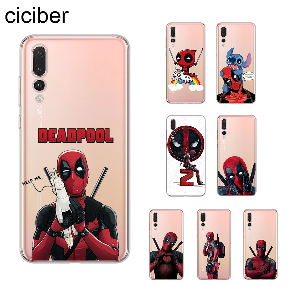 

ciciber DC Marvel Deadpool Cover For Huawei P20 P20 Lite P20 Pro P10 P9 P8 Plus Lite P smart Phone Case Soft Silicone TPU Coque