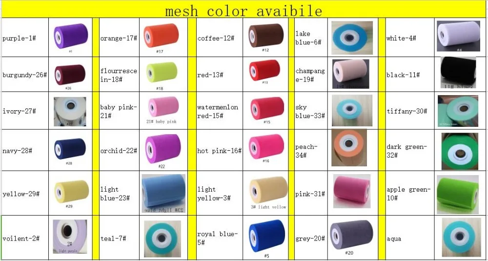 MESH COLOR CHART