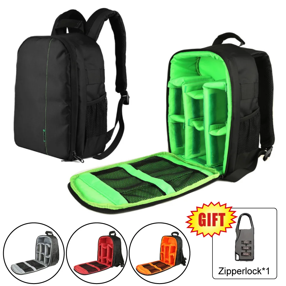 

Fotoconic Camera Waterproof Digital DSLR Photo Video Bag Case Padded Backpack + Mini Lock for Nikon Canon Camera Flash Light