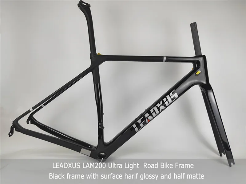 Cheap Leadxus Lam200 Super Light Carbon Frame T800 Carbon Fiber Road Bike Frame Glossy & Matte Carbon Bicycle Frame Size Xs,s,m,l 2