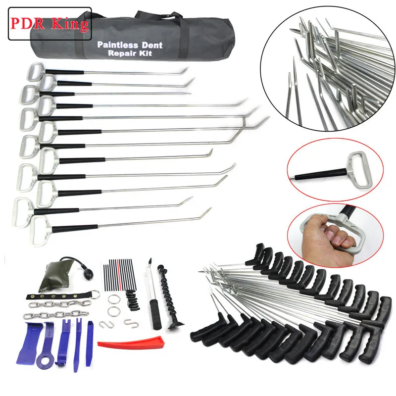 

Paintless Dent Repair Tools Dent Removal PDR Rods PDR Tool Hail Removal Auto Body Ding Dent Repair Rod Hook Wedge tools