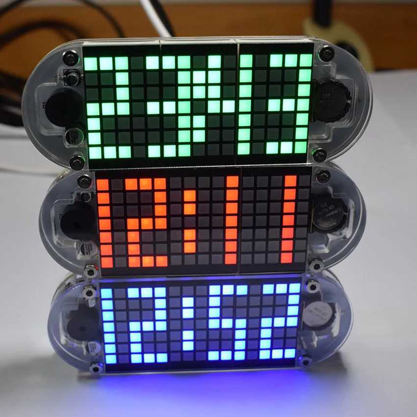 CNIKESIN-DIY-Digital-Clock-LED-Square-Lattice-Desktop-Watch-High-Precision-Clock-Production-Suite-Voice-Timekeeping