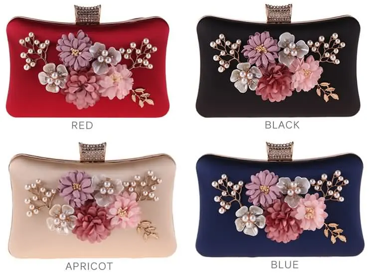 Luxy Moon Floral Velours-Clutch für Hochzeiten. Verfügbare Farben