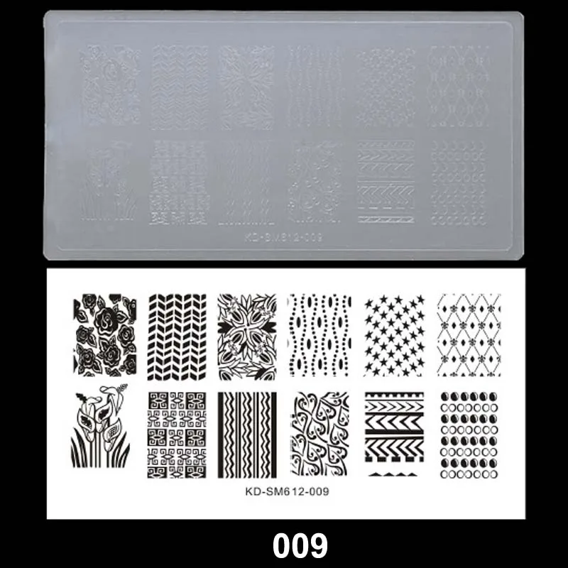 10pcs Plastic Transparent Nail Art Polish Stamp Plate Set DIY Manicure Nail Stamping Template Image Professional Nail Art Tools - Цвет: 09