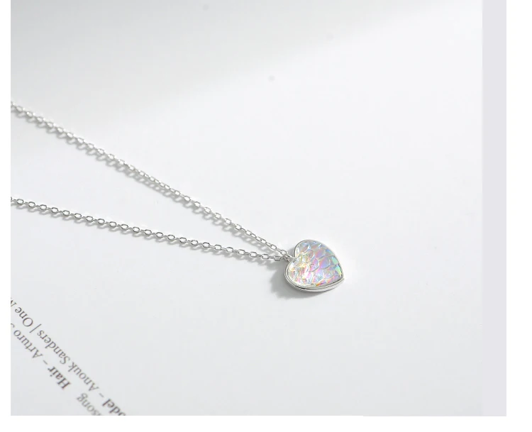 925 sterling silver Mermaid heart pendant necklace 07_02