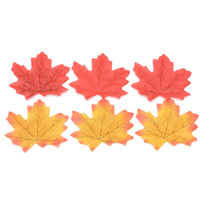 50/100 Pcs Artificial Maple Leaves Silk Maple Leaves Fake Fall Leaves For Home Wedding Party
