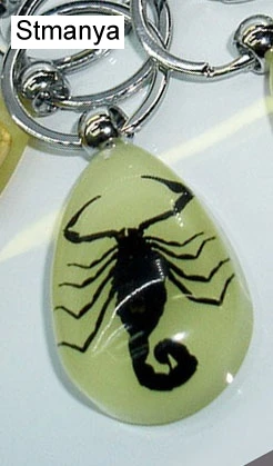 Светящийся брелок для ключей «Скорпион»- светящийся продукт настоящий Краб и брелок со скорпионом сумка автомобильный брелок#17067 - Цвет: Black Scorpion