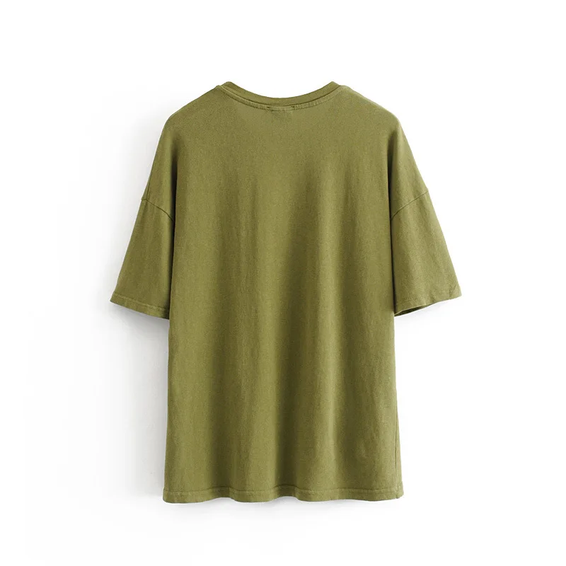 Женская футболка, модная, мультяшный слон Дамбо, принт, футболка, летняя, повседневная, о-образный вырез, короткий рукав, зеленая рубашка, женские топы C986