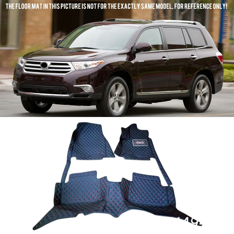 

For Toyota Highlander XU40 7 Seats 2008 - 2014 Custom Leather Car Styling Front & Rear Car Floor Mats pads