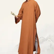 Унисекс высокое качество лен и хлопок настоятель буддийского монастыря монахини монахов из мультфильма «Холодное сердце» халат костюм для медитации лежал боевых искусств gownclothes earthyyellow