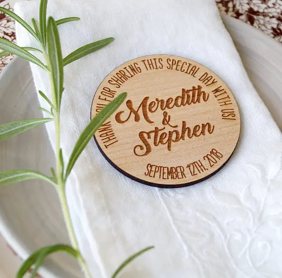 Aliexpress Com Buy Wooden Magnets Personalized Wedding Favors