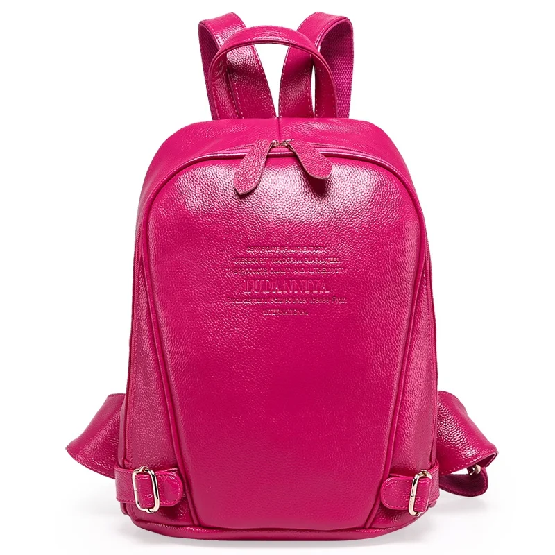 Women Genuine Leather Embossed Backpack For College Shoulder Bag Female