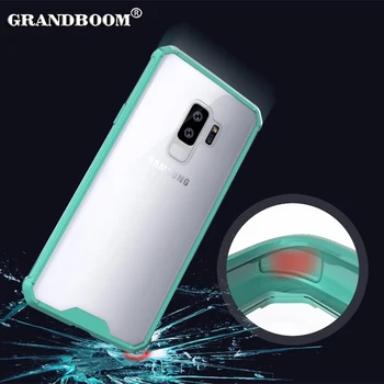

1000pcs Transparent Shockproof Acrylic Case For Samsung S10 E S9 S8 Plus S7 S6 Edge Note 9 8 Soft Silicone Frame PC Clear Cover
