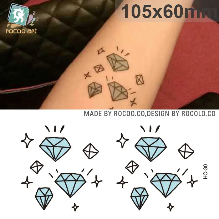 

Diamond Letters Waterproof Temporary Tattoo Stickers For Body Art Rocooart HC22-31 Cute Harajuku Style Fake Tattoo Taty Tatuagem
