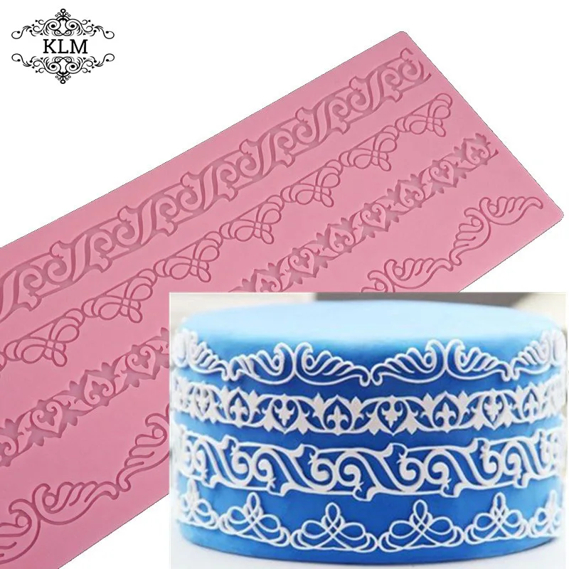 

KLM-C005 Embossed Lace Silicone Mould Party birthday cake decoration tools