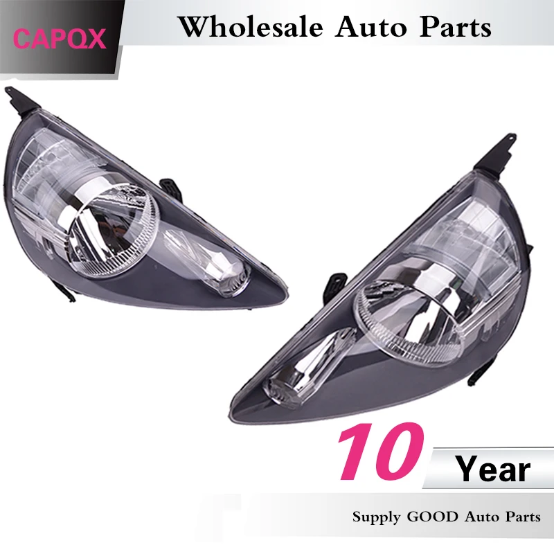 

CAPQX 2PCS Right & Left High quality Replacement front headlight headlamp 33151-SAA-H51 For FIT JAZZ 2005 2006 2007 2008 GD1 GD3