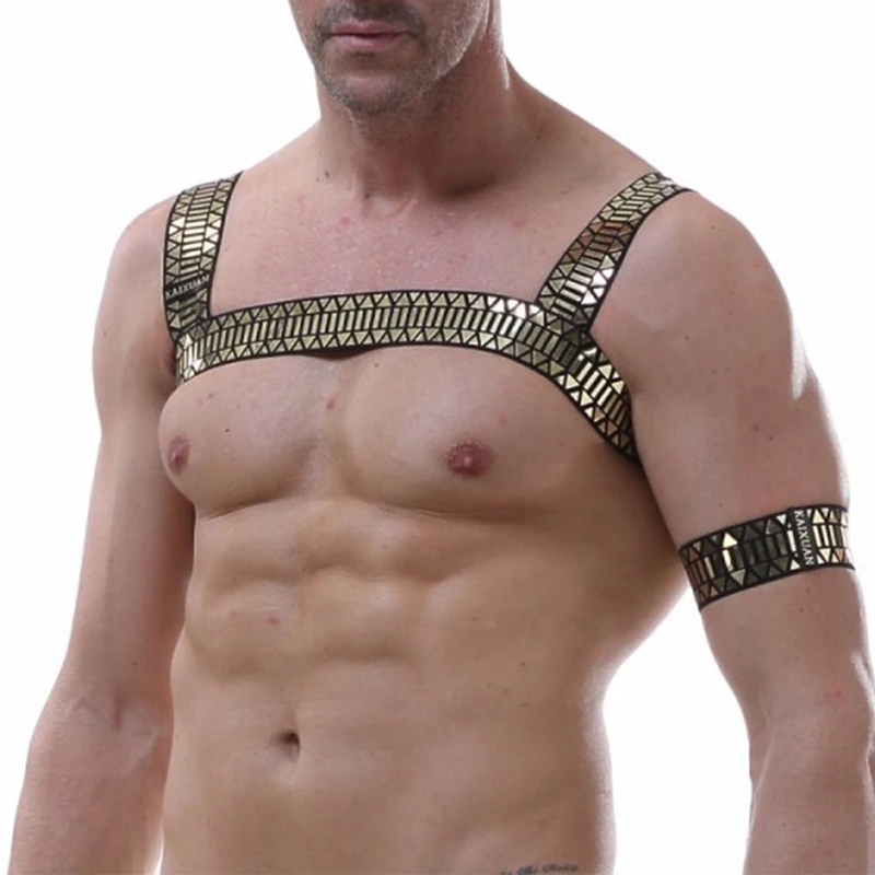 Men's Nylon Camouflage Rivet Chest Body Harness Belt Straps Club Wear Costume Lingerie Sexy Night Man Performance | Тематическая