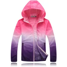 Sunscreen UV Long Sleeved Jacket Gradient Color Couple Men And Women Beach Thin Transparent tops