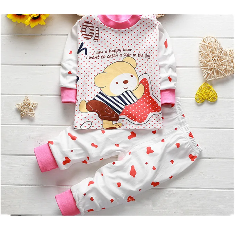 Newborn Baby Clothes Cotton Long Sleeve Infant Clothing Top+Pant 2PCS Cartoon Baby Boys Girls Clothing Unisex Dropshipping E0071
