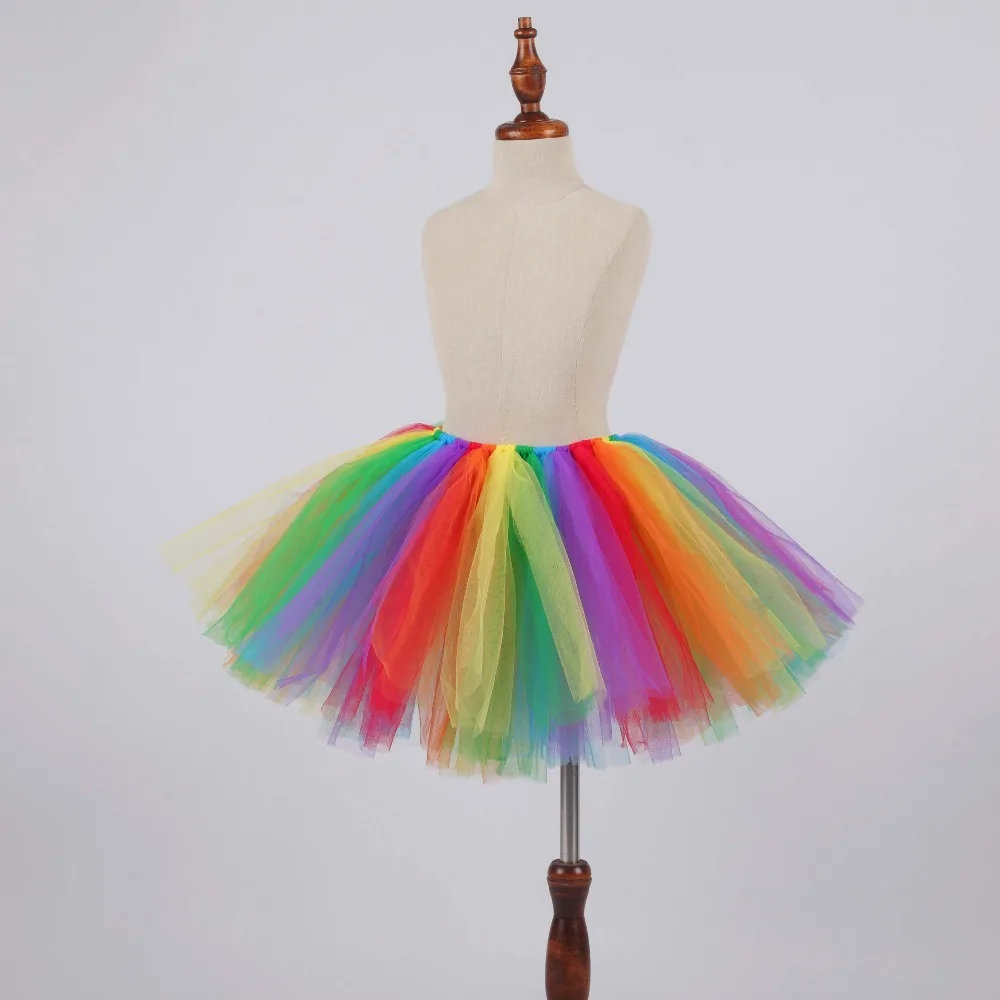 Baby Girls Rainbow Tutu Skirt | Fluffy Tulle Tutus for Girls | Kids Birthday Party Costume | Rainbow Baby Colorful Skirt | Photo Props image 2