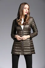 Spring and Autumn new Long section Hooded Fine lines Lightweight models Large size Down jacket