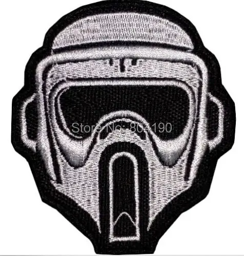 

Scout Trooper Helmet Star Wars Darth Vader Stormtrooper Clone TV Movie Film Costume Embroidered iron on patches for clothing