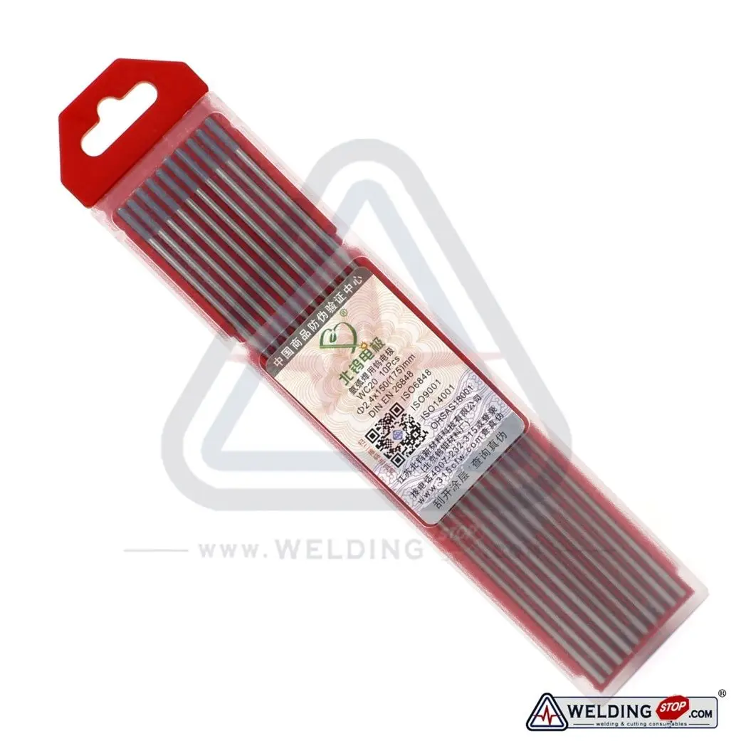 

WC20 2.4X175mm 3/32"X7" Ceriated Tungsten Electrode Grey for TIG Weld PK10