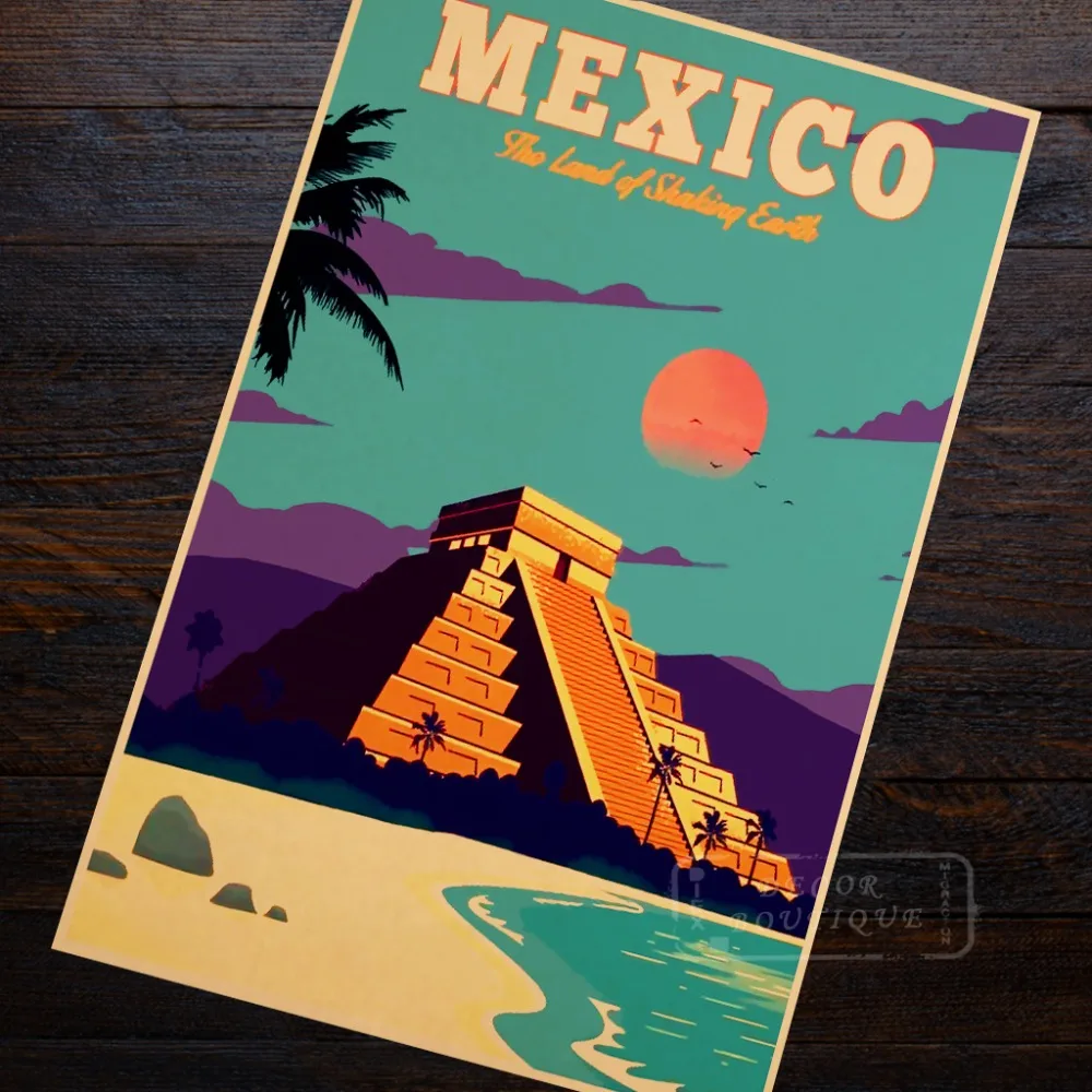 Diy Vintage Poster Advertisement Mexico Vintage Propaganda Retro Vintage Kraft Poster